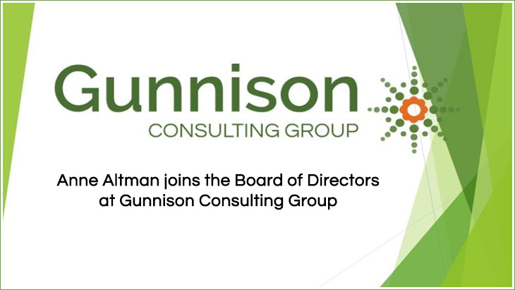 Anne Altman joins the Board of Directors at Gunnison Consulting Group