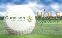 Gunnison hole sponsor logo with Gunnison logo